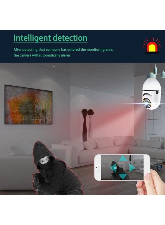 كاميرا LED للمراقبة اللاسلكية بدقة عالية 1080p، مزودة بصوت متبادل ورؤية ليلية لمتابعة المكان ليلاً ونهارًا، سهلة التركيب في أي مقبس كهرباء، مناسبة للمنزل أو المكتب. - Image 2